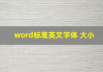 word标准英文字体 大小